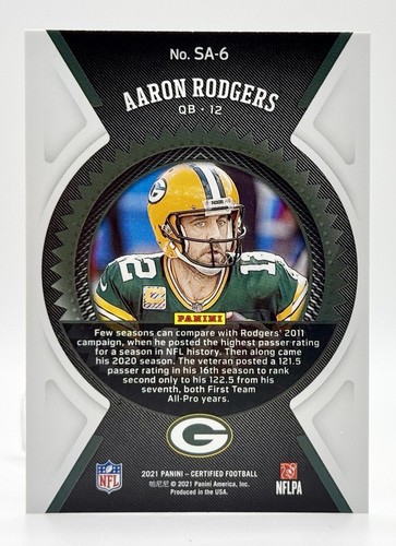 2021 Panini Certified Seal of Approval Aaron Rodgers Green Bay Packers - Picture 2 of 2