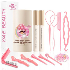 Hair Wax Stick Kit - Hair Finishing and Braiding Set with Non-Greasy Pomade for
