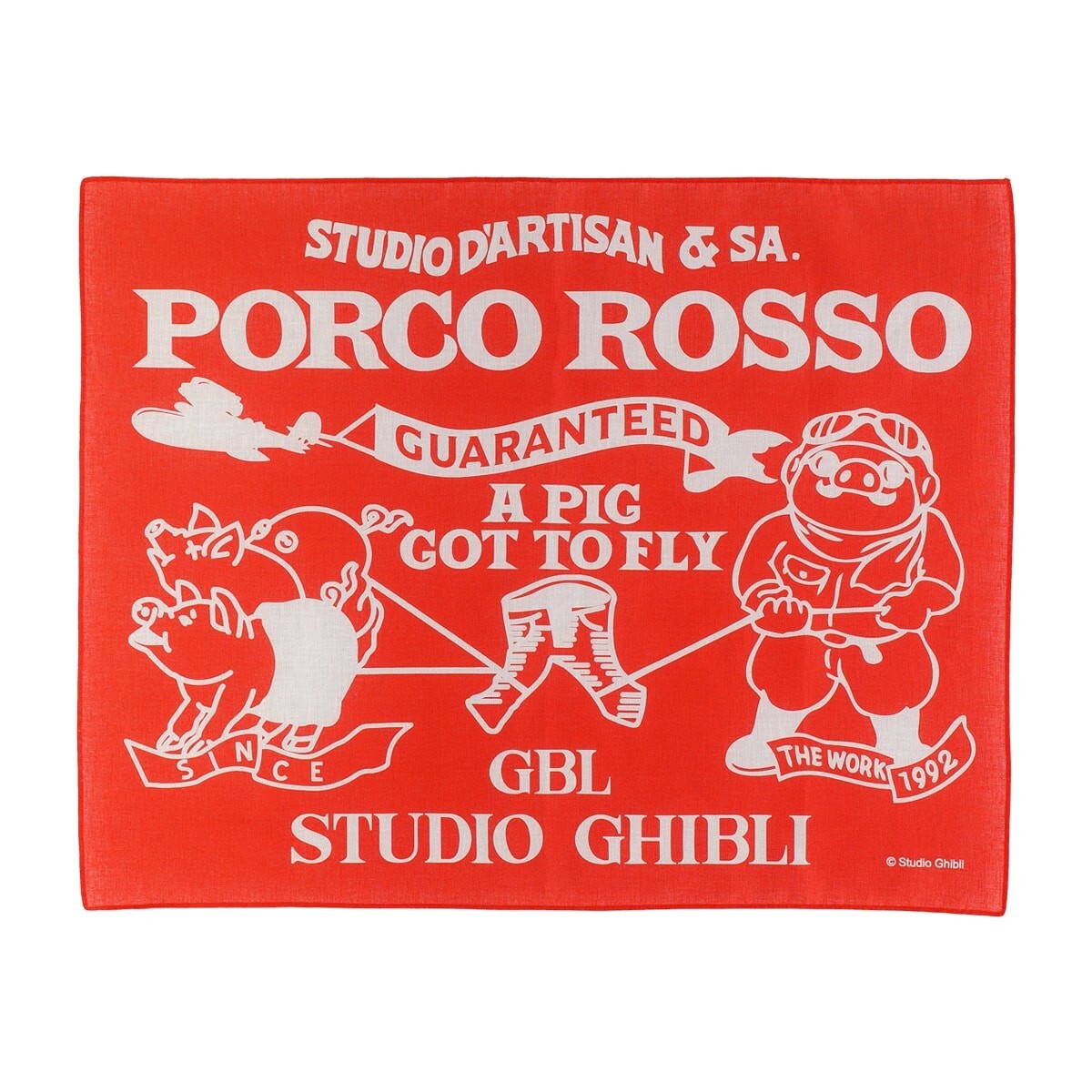 Japan Studio Ghibli Porco Rosso Bandana Red GBL x STUDIO D'ARTISAN