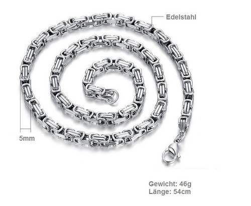 Cadena de acero inoxidable para hombre de diseño collar elegante bicolor - Imagen 3 de 5