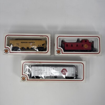 3 Bachmann HO Scale - Santa Fe Swift Premium Morrison Knudsen W/ Original Boxes