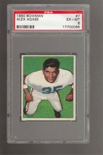 1950 Bowman Football Alex Agase #7 PSA 6 EX MINT Browns