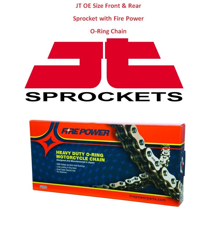 JT Front Rear Sprocket Kit 14T 38T & 520 O Ring Chain Raptor