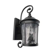 Capital Lighting Medium Outdoor Coach Light Matte Black Water Glass Wall Lantern