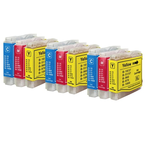 Lot De 3 Cartouches D'Encre Compatibles Brother LC970 & LC1000 - Cyan, Magenta, Jaune - 15 Ml - Marque Go Inks