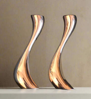 Georg Jensen Cobra Rose Gold Candle Holder Set of 2 | eBay