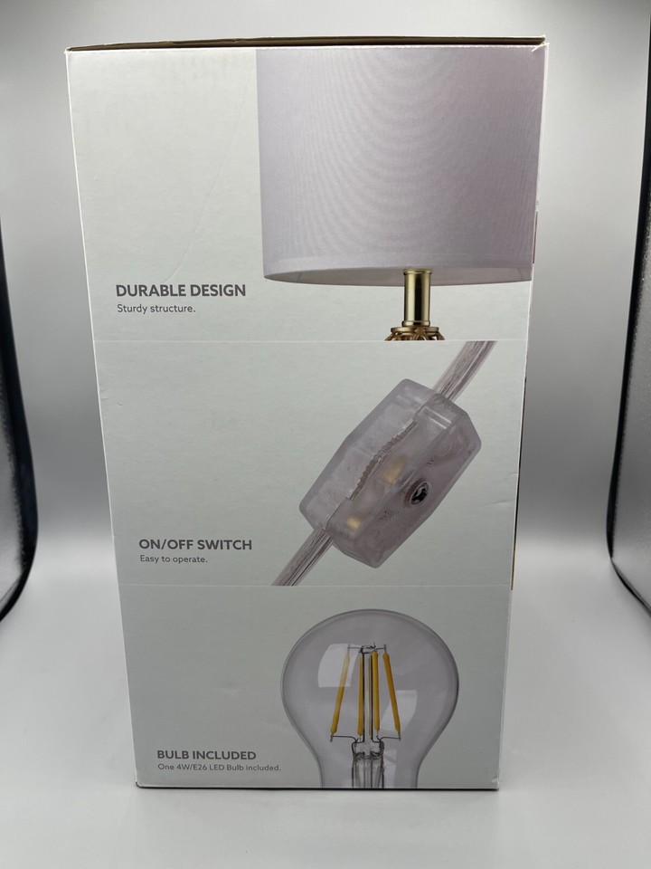 Rumi Lighting Desk Lamp Gold Tone White Shade Included 15.7” NIB eBay