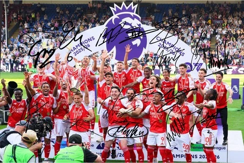 Arsenal 2026 Premier League Champions Multi Signed Autograph Pre-Print 6x4 PHOTO