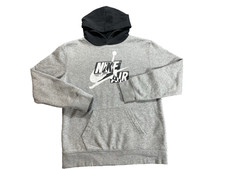 Nike Air Jordan Kids Pullover Hoodie Gray Black Fleece Sweatshirt Youth XL 13-15
