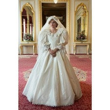 Vintage 1980's Wedding Dresses Long Sleeve Lace Taffeta Princess Bridal Gowns