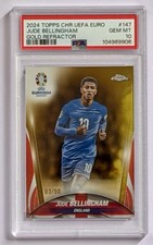 2024 Topps Chrome UEFA Euro Jude Bellingham Gold Refractor /50 #147 PSA 10 