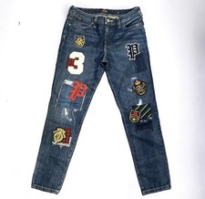Polo Ralph Lauren Girls Patch Denim Blue Jeans Sz 8