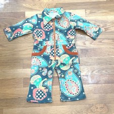 Vintage Style Baby Paisley Jumpsuit 9-12 Months Retro One Piece Romper