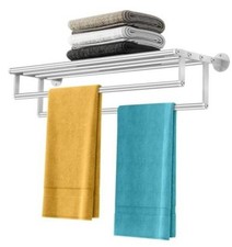 Double Towel Racks for Bathroom Towel Rack with Shelf Double Towel 24 Inch