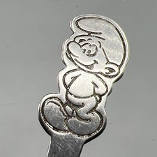 Vtg Smurf Teaspoon Peyo Danara Stainless Steel 5.5" Toddler Smurf Spoon