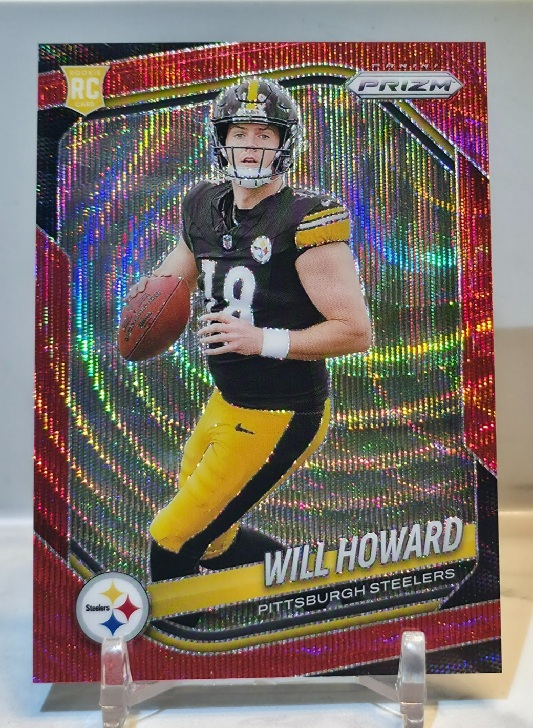 WILL HOWARD ROOKIE 2025 Panini Prizm #367 - RED WAVE PRIZM /149 - Steelers RC