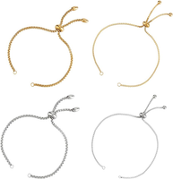 Unicraftale 12 STK 2 Farben Verstellbar 304 Edelstahl Slider ArmbäNder Herstellu