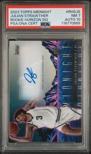 2023 TOPPS MIDNIGHT ROOKIE HORIZON SIG JULIAN STRAWTHER RC PSA 7 DNA AUTO 10