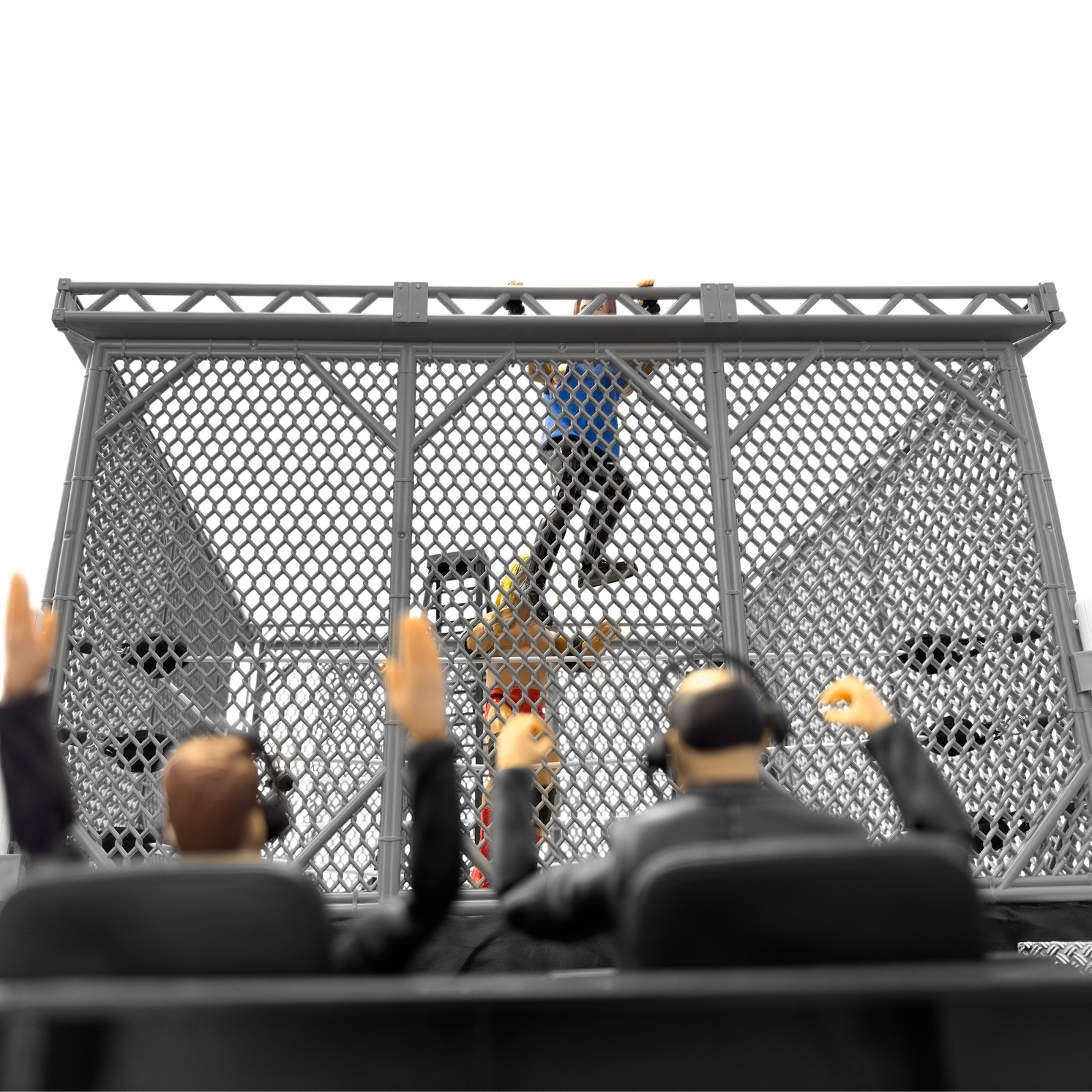 Steel Cage Playset & Wrestling Ring for WWE & AEW Wrestling Action Figures