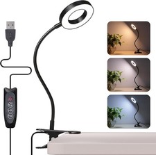 Lamparas LED De Mesa Escritorio Luz Lectura USB Portatil Flexible 360  Con Clip