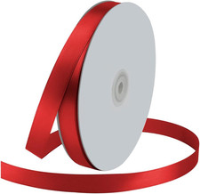 5/8" Wide x 100 Yards Single Face Polyester Satin Ribbon, Satin Ribbon for Craft