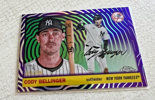 2025 Topps Chrome Platinum Cody Bellinger #26 Purple Vibrations Refractor /250