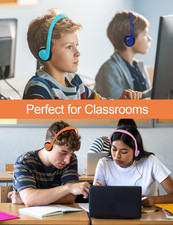 16 Pack Headphones Bulk for Classrooms School Student Wired Headsets On-Ear Set