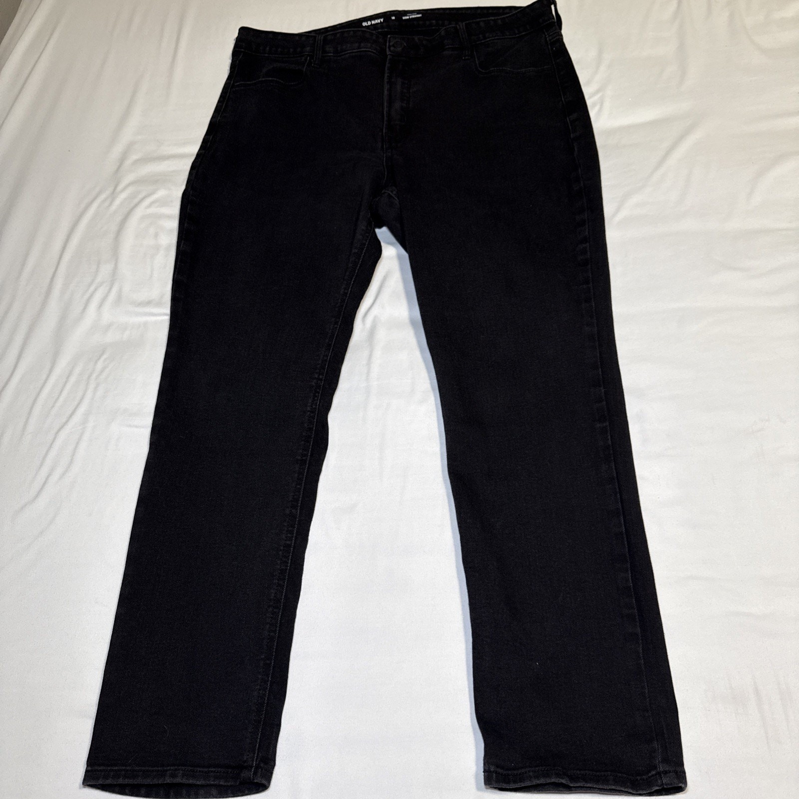 Old Navy Womens 18 Jeans Black Denim High Rise Wow Straight Comfort Stretch EUC