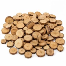 100Pcs Small Wood Log Slices for Crafts 1.5-3CM Mini Assorted Unfinished Wood...