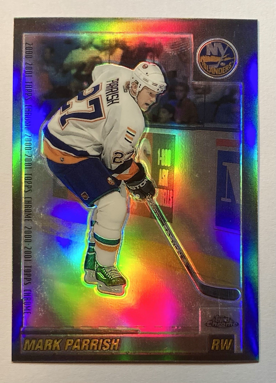 2001 Topps Chrome Hockey Islanders Mark Parrish Refractor Parallel Card #27