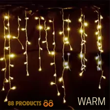Warm LED Curtain Icicle String Lights 5M Fairy Lights for Christmas Party Tree