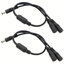 DC Splitter  1 Male 2 Female Plug, 5.5 x 2.1mm DC Power Extension Adapter Cable