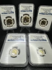 2014 2014 CANADA SILVER MAPLE NGC PF 70 S$5 GILT-REVERSE PROOF 5 COIN SET Blue