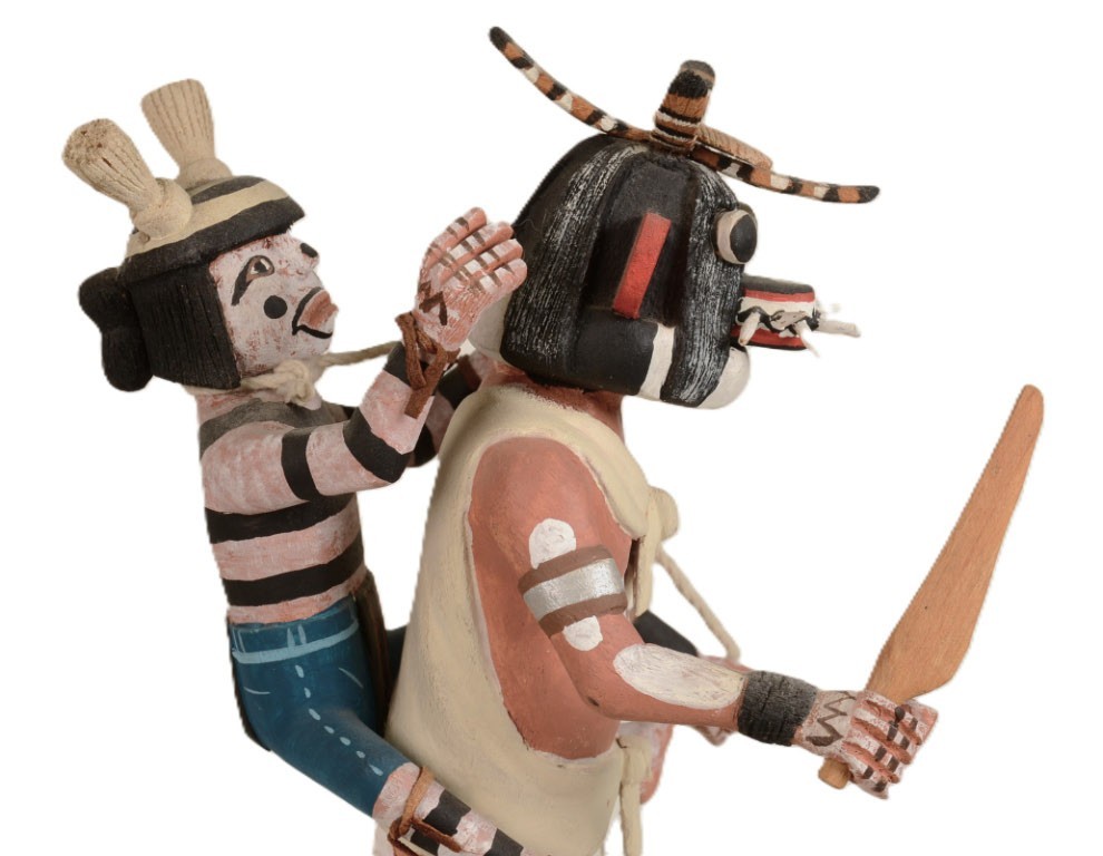 Hopi Kachina Clown and Ogre By Sheldon Talas 1937-2010