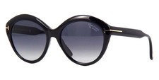 TOM FORD MAXINE FT0763 01D Sunglasses Black Frame Smoke Polarized Lenses 56mm