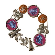 Iowa State Cyclones Charm Bracelet Gold Tone Basketball Megaphone Pom Pom Fan