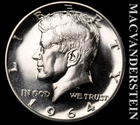 1964 Silver Kennedy Half Dollar - Choice Gem Proof  Lustrous  #L4922