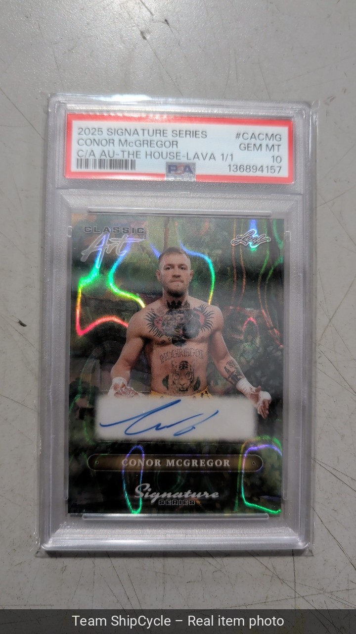 2025 Leaf Signature Classic Art Auto Conor McGregor 11 PSA 10 Color Matc G2U view 3