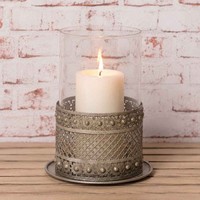 Altobelli Windlicht Ragua Glas Metall Teelichthalter 14X10 Cm Kerzenhalter