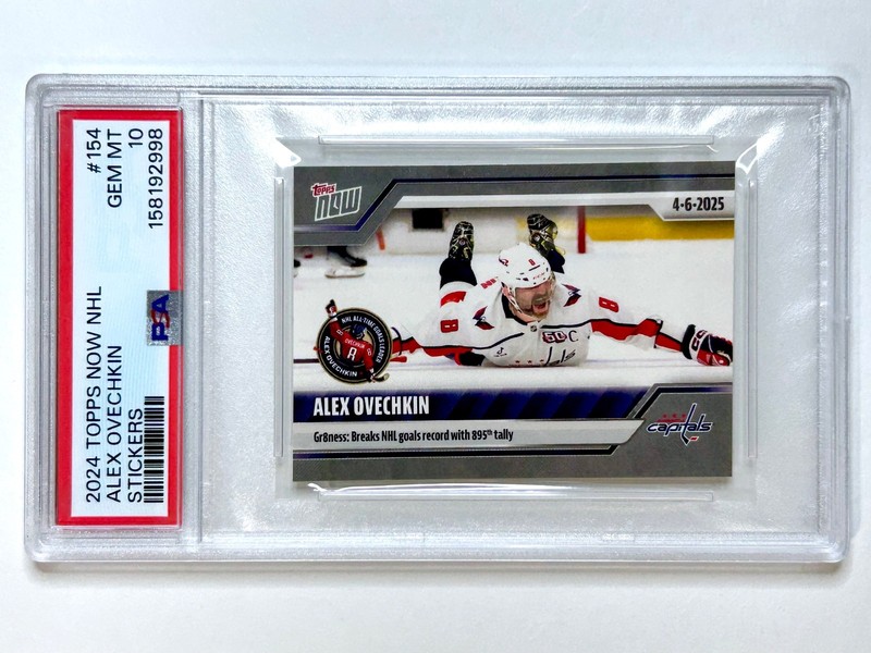 2024-25 Topps Now NHL ALEX OVECHKIN #154 Stickers PSA-10 - Washington CAPITALS