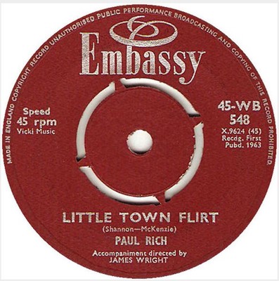 Paul Rich - Little Town Flirt / Don't You Think It's Time (7'', Single)