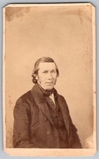 Antique CDV Circa 1860s Old Handsome Man In Suit Unmarked
