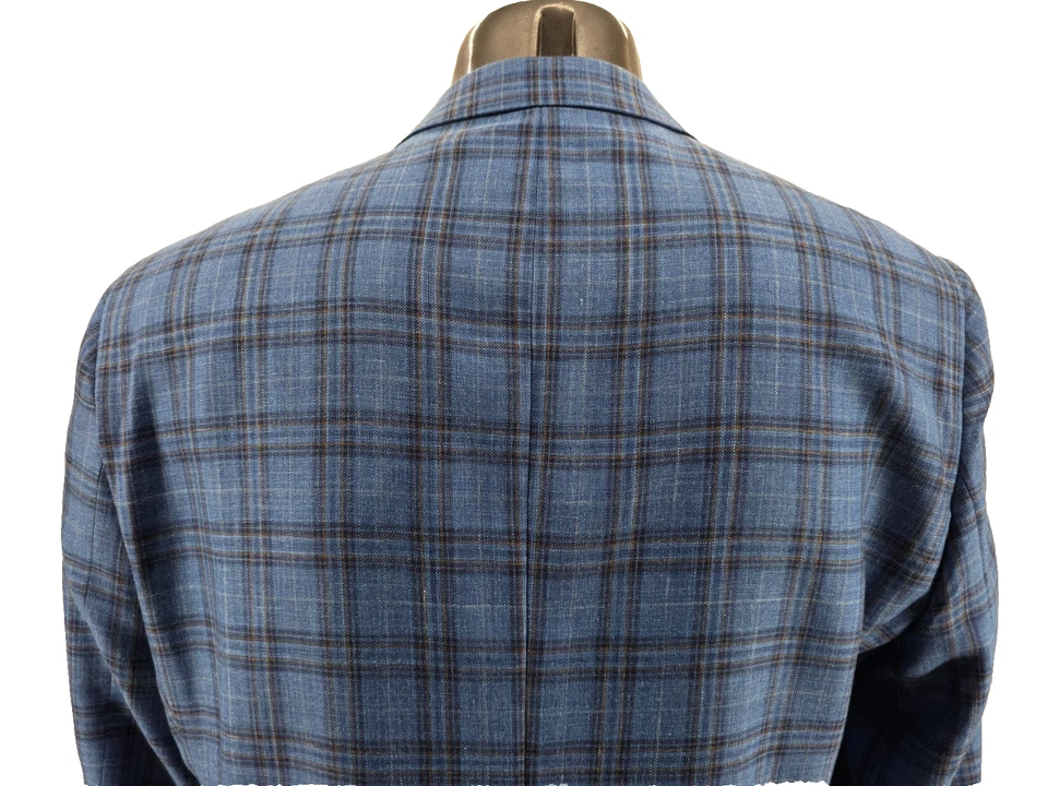 Abrigo deportivo Patrick James 46 R Loro Piana verano a cuadros lino mezcla seda Italia Foto 4 de 4