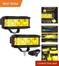5inch 68w Amber Fog Light Side Shooter Led Bar With Golden Yellow Spot Flood ...