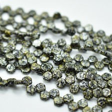 Two Hole Honeycomb 30 Beads - Tweedy Yellow - Czech Glass