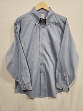 Brooks Brothers Button-Down Shirt Mens Size 17-4/5, Long Sleeve Blue, Pocket