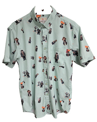RSVLTS Home Alone Shirt Mens Medium Green Button Up Short Sleeve Kunuflex
