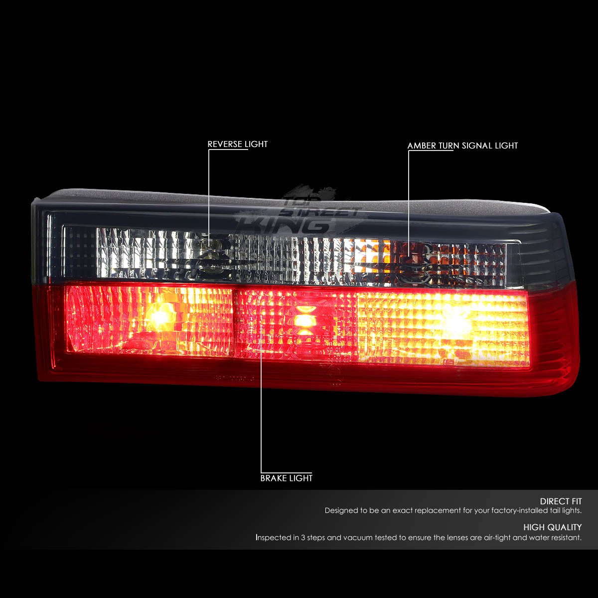 83-91 BMW E30 3-Series/M3 Smoked Housing Red LED Rear Signal Tail