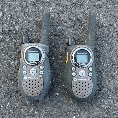 Motorola Talkabout T6500 Two-Way Radio Walkie Talkie Set 2 Radios Tested