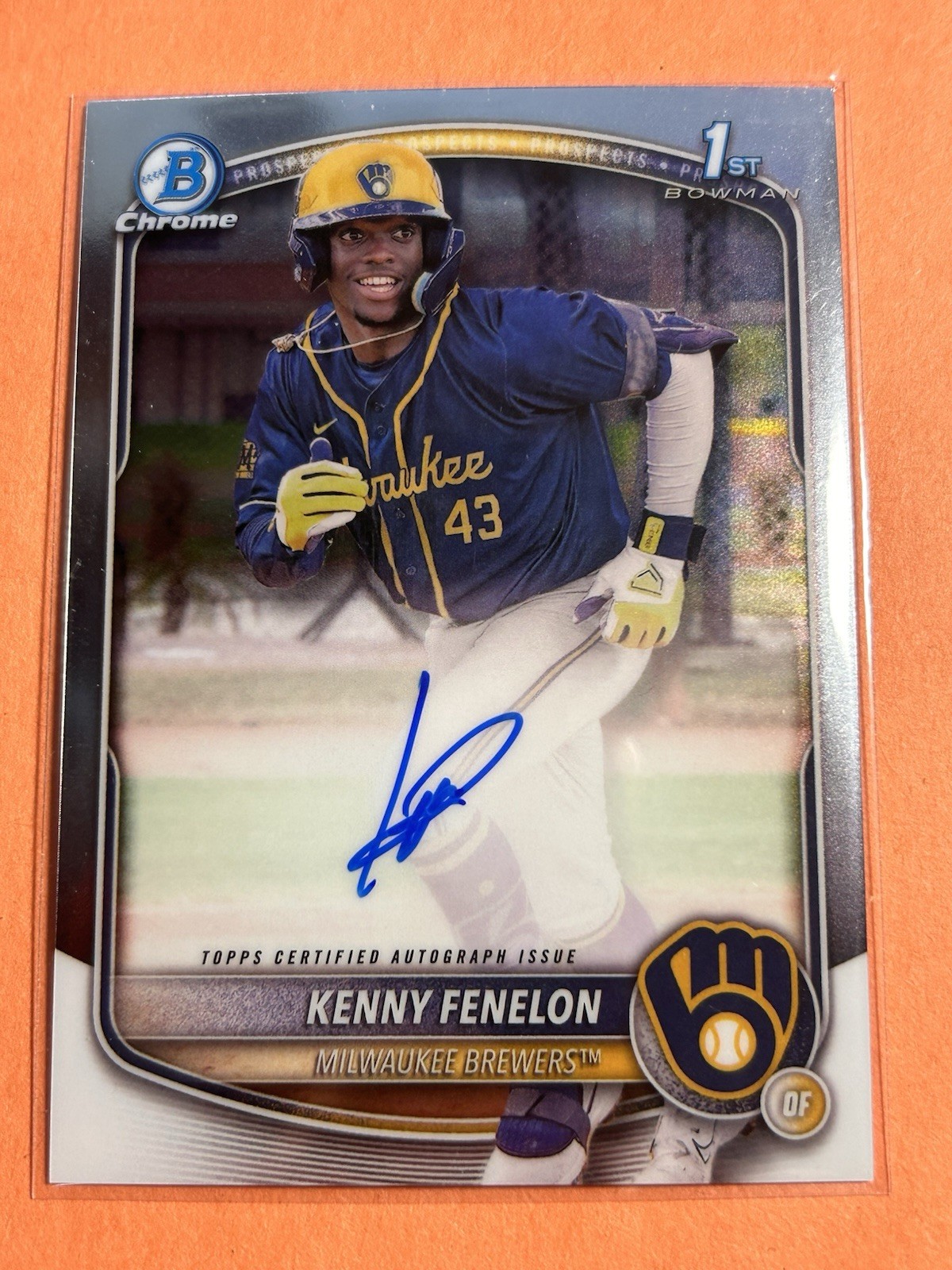 2025 Bowman Chrome #CPA-KF Kenny Fenelon 1st Prospect Auto BREWERS